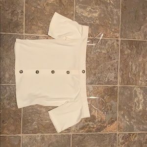 White off the shoulders fitted shirt